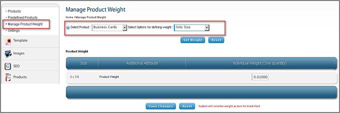Product Weight Management
