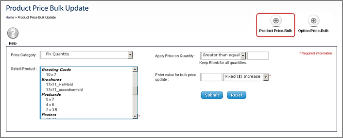 Bulk Update for a Product’s Base Price