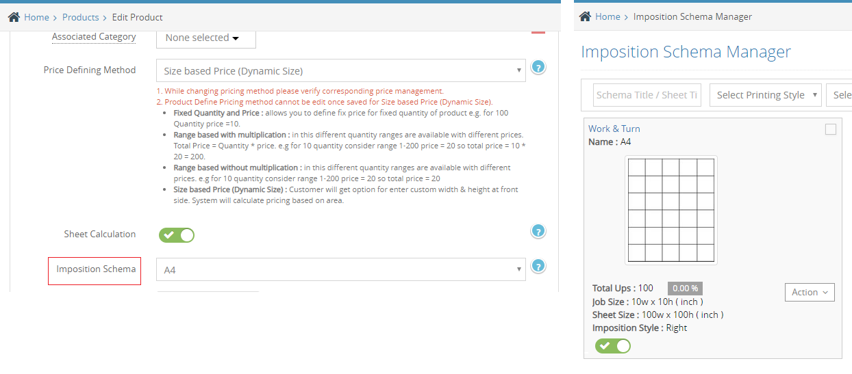 Custom Size Price Calculation