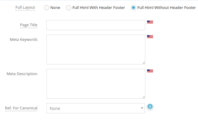 Full-page content setup