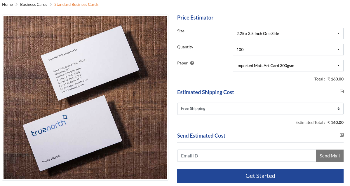 Price Calculator page optimization 